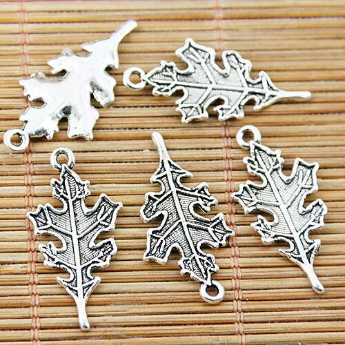 26PCS Tibetan silver tone leaf charms EF1515