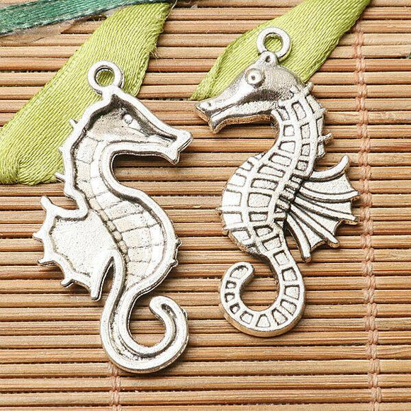 16pcs dark silver color seahorse design charms 38mm long  EF2635