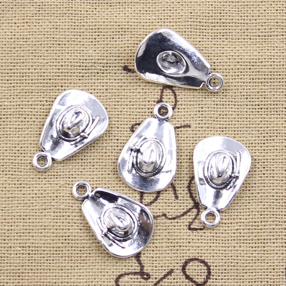 25pcs Charms Cowboy Hat 20x12mm Antique Silver Color Pendants DIY Crafts Making Findings Handmade Tibetan Jewelry  h1238