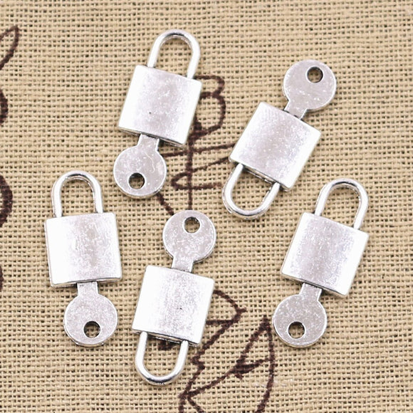 25pcs Charms Key Unlock Lock 25x10mm Antique Silver Color Pendants DIY Crafts Making Findings Handmade Tibetan Jewelry