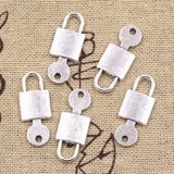 25pcs Charms Key Unlock Lock 25x10mm Antique Silver Color Pendants DIY Crafts Making Findings Handmade Tibetan Jewelry