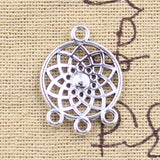 25pcs Charms Native Dream Catcher Chandelier Connector 24x18mm Antique Silver Color Pendants DIY Making Findings Tibetan Jewelry