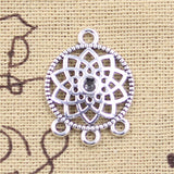 25pcs Charms Native Dream Catcher Chandelier Connector 24x18mm Antique Silver Color Pendants DIY Making Findings Tibetan Jewelry