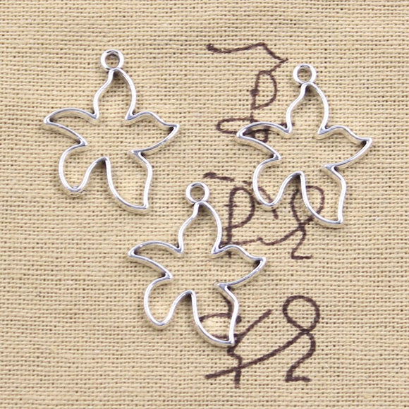 25pcs Charms Star 27x23mm Antique Silver Color Pendants DIY Crafts Making Findings Handmade Tibetan Jewelry