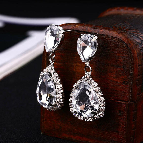 Fashion Jewelry Stud Earring crystal Diamond water drop Shaped Earring