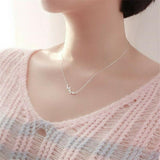 S925  Silver Necklace Apricot leaf pendant Necklace