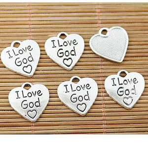 20pcs tibetan silver tone love God heart shaped charms EF1787