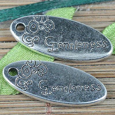 8pcs tibetan silver color oval flower Gentleness charms EF0355