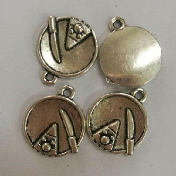 12pcs tibetan  silver color crafted cake design charms H0605