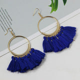Fashion Bohemian Earrings Hook Tassel Fringe Boho Dangle Earrings Jewelry 1 Pair