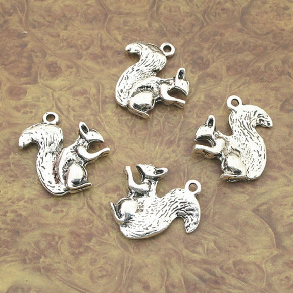 8pcs Tibetan Silver squirrel charm pendants X0110
