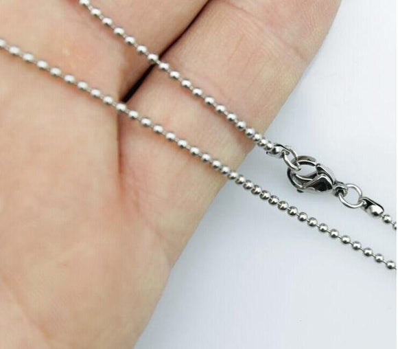 50pcs dull silver tone  18inches long ball chain necklaces fh4005