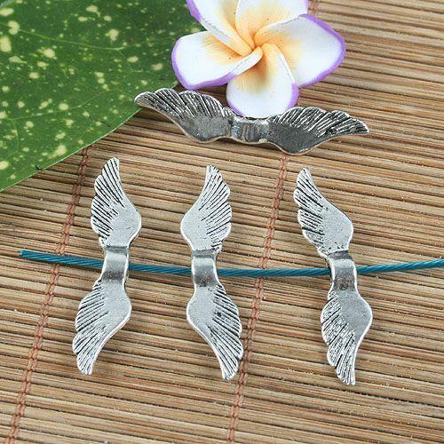 12pcs antiqued silver wing design spacer beads G1244