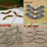 4 Colors to Pick  Both-sided angel textured wing  design spacer bead DIY making