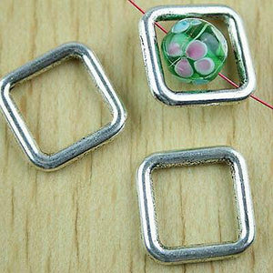 16pcs Tibetan silver square charm findings h1505