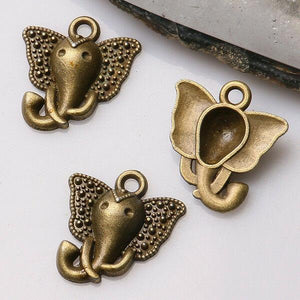 20pcs antiqued bronze color head of elepahant  design  charms  EF3377