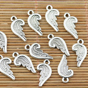 30pcs tibetan silver tone 2sided wing charms EF1960