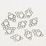 3- colors hollow oanimal footprint design connector  DIY jewerly making