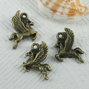 8pcs antiqued bronze color horse withwings design charms EF0579