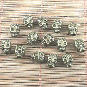 14pcs antiqued bronze color skull head design spacer beads H0810-1