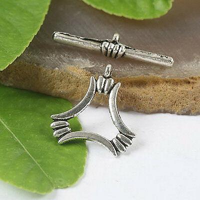 10sets Tibetan silver Curved triangle toggle h0059