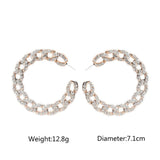 Jewelry Clip Earring Chains Diamond circle  Earring exaggerate Lioop Earring