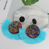 Fashion Bohemian Earrings Hook Tassel Fringe Boho Dangle Earrings Jewelry 1 Pair