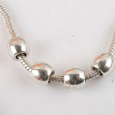 8pcs dark silver-tone drum bead fit bracelet 8625