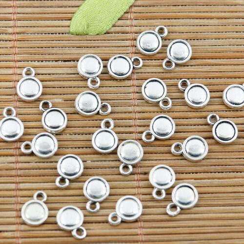 70pcs tibetan silver color 2sided round little charms EF2251