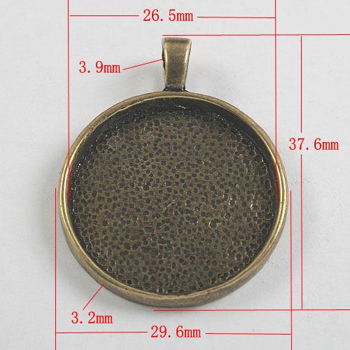 5pcs antiqued bronze round picture frame in 26mm G779