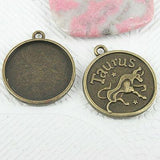 Pick ! A set (12kinds) constellations cabochon settings in antiqued bronze tone