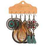 Fashion Jewelry Hook Earring geometric tassel Bohe Earring 3pair/set