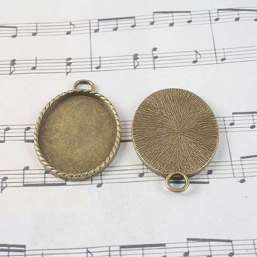 6pcs antiqued bronze oval photo frame in 36x28mm G1424