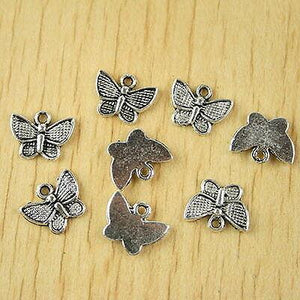 40pcs Tibetan silver butterfly charms H2390