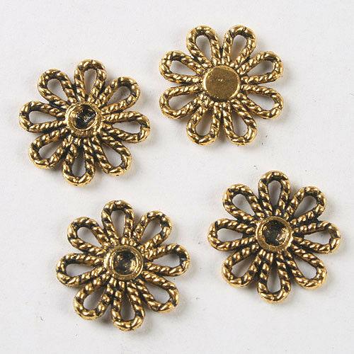 30pcs dark gold tone flower daisy connector h3546