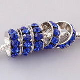 PICK !Multi-styles Crystals European Big Hole Spacer Beads DIY making bracelet