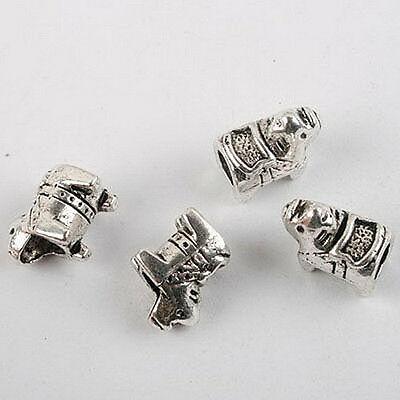 20pcs dark silver-tone pig bead fit bracelet 8229