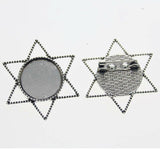 4pcs/lot Tibetan silver COLOR ROUND 20mm/35mm cabochon settings brooch design