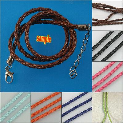 Multi-colors Braided leather cord 2.6mm for Necklace Making DIY Pick
