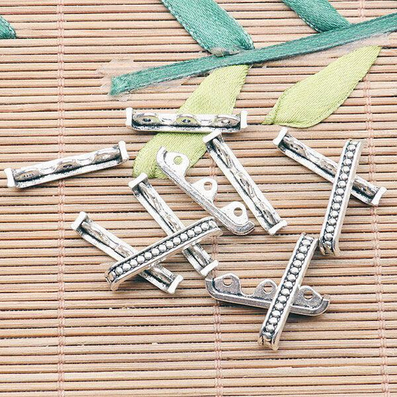 40pcs Tibetan silver 23MM LONG bar with 3holes h2538