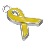 8pcs tibetan silver color alloy metal enamel ribbon hope design charms