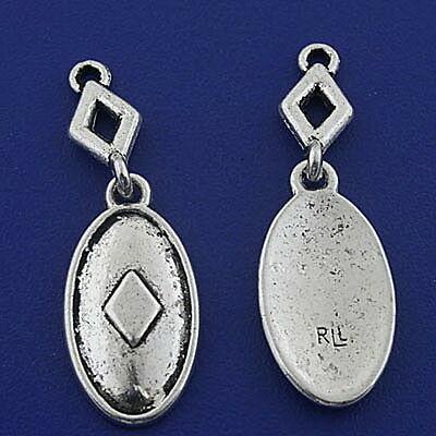 12pcs Tibetan silver oval charms h2964