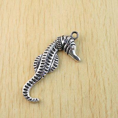 4pcs Tibetan silver crafted hippocampi charms H1149