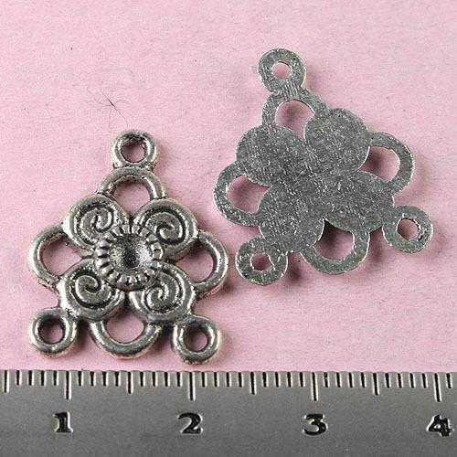 30pcs Tibetan silver crafted flower charm finding H1235