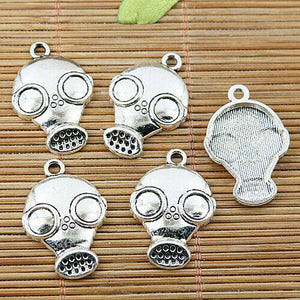 30pcs Tibetan silver gas mask charms EF1658