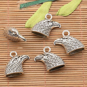 5pcs tibetan silver color eagle head design charms h1076