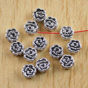 80Pcs Tibetan silver flower spacer beads h0563