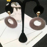 Fashion Jewelry Stud Earring Soft fuzzy Round Earring Lovely Fur Earring