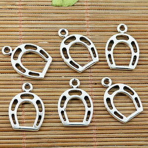 20pcs tibetan silver tone closed U shaped design charms EF1750