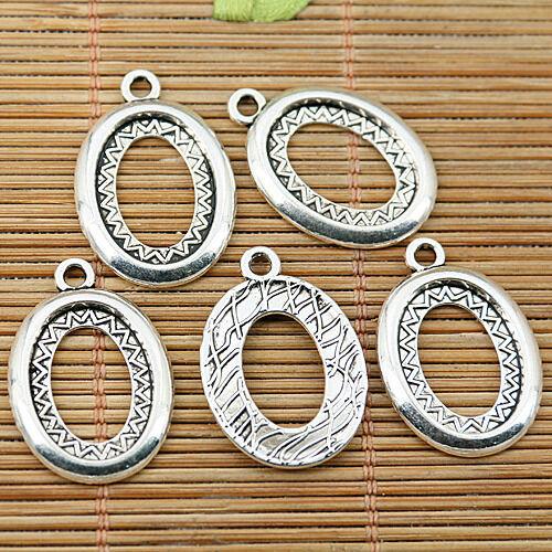 8pcs Tibetan silver oval shaped cabonchon settings EF1852
